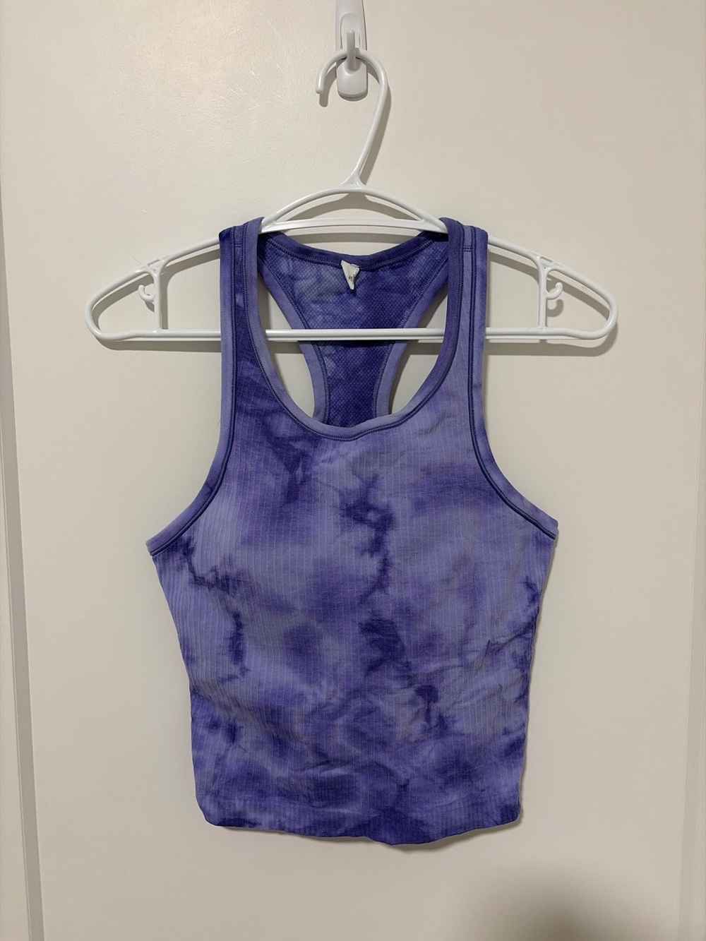 Lululemon Ebb to Street Cropped Racerback Tank Top Marble Dye